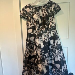 Floral Black, Pale Pink and White Cocktail Dress